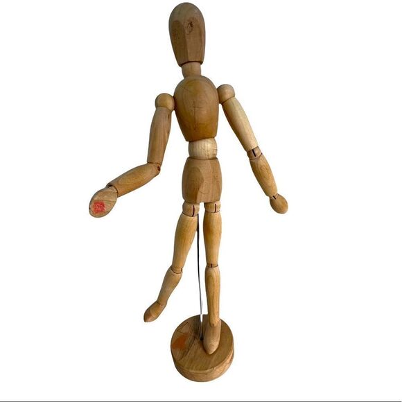 IKEA GESTALTA ARTISTS WOOD FIGURE  NATURAL 13” HUMAN MODEL FOR DISPLAY ART - Picture 2 of 5